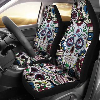 Colorful Skull Colorado Avalanche Car Seat Covers