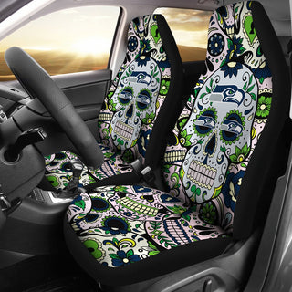 Colorful Skull Seattle Seahawks Car Seat Covers