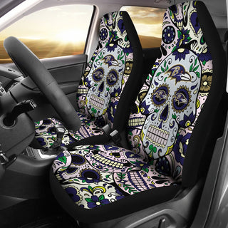 Colorful Skull Baltimore Ravens Car Seat Covers