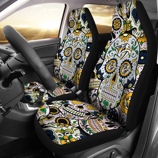 Colorful Skull Nashville Predators Car Seat Covers