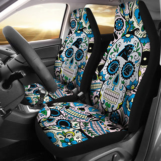 Colorful Skull Carolina Panthers Car Seat Covers