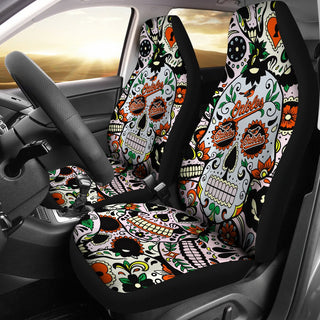 Colorful Skull Baltimore Orioles Car Seat Covers