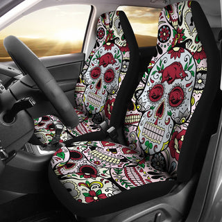 Colorful Skull Arkansas Razorbacks Car Seat Covers