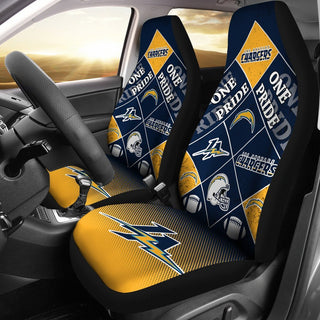 Pride Flag of Pro Los Angeles Chargers Car Seat Covers