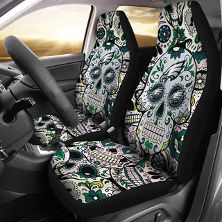 Colorful Skull Philadelphia Eagles Car Seat Covers