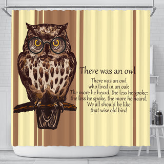 There Was An Owl Shower Curtains