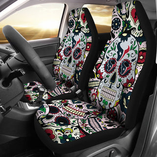 Colorful Skull Houston Texans Car Seat Covers