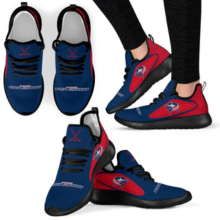 Colorful React Columbus Blue Jackets Mesh Knit Sneakers