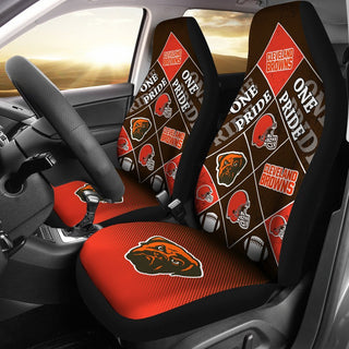 Pride Flag of Pro Cleveland Browns Car Seat Covers