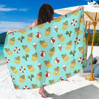 Pineapple Pool Float Beach Pattern Chihuahua Sarongs