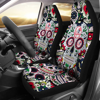 Colorful Skull New York Yankees Car Seat Covers