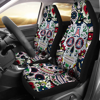Colorful Skull Arizona Wildcats Car Seat Covers