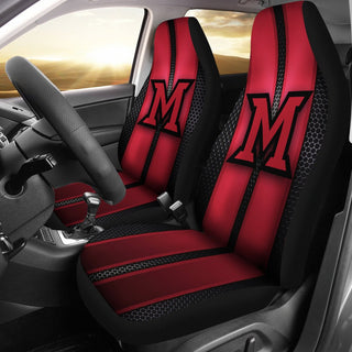 Incredible Line Pattern Miami RedHawks Logo Car Seat Covers