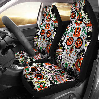 Colorful Skull Cincinnati Bengals Car Seat Covers