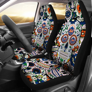 Colorful Skull New York Mets Car Seat Covers