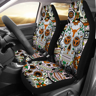 Colorful Skull Texas Longhorns Car Seat Covers