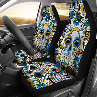 Colorful Skull Los Angeles Chargers Car Seat Covers