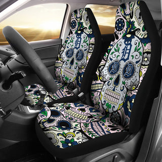 Colorful Skull Detroit Tigers Car Seat Covers