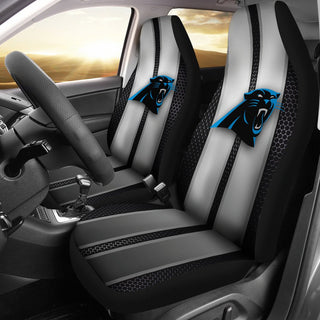 Incredible Line Pattern Carolina Panthers Logo Car Seat Covers