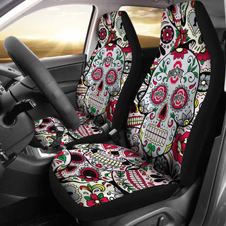 Colorful Skull Ohio State Buckeyes Car Seat Covers