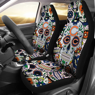 Colorful Skull Chicago Bears Car Seat Covers