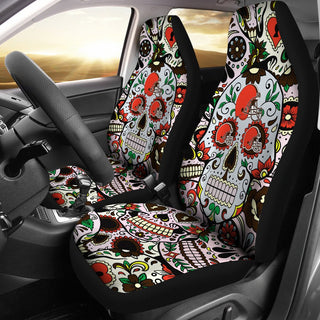 Colorful Skull Cleveland Browns Car Seat Covers
