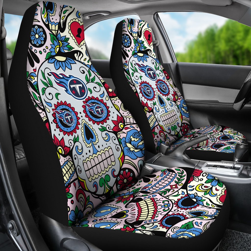 Colorful Skull Tennessee Titans Car Seat Covers