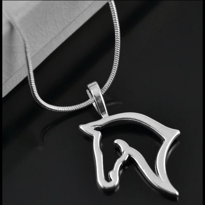 Cute Personality Hollow Out Horse Head Necklaces
