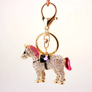 Unique Crystal Horse Rhinestone Metal Keychains