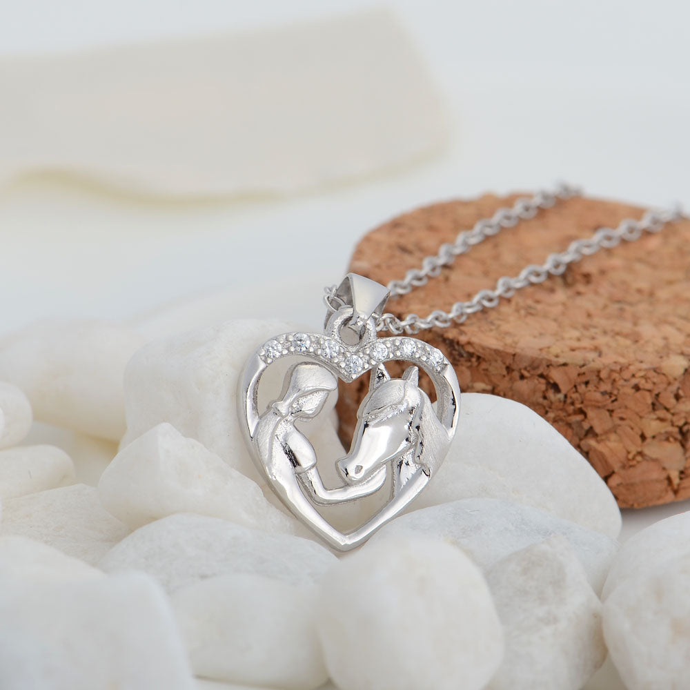 Cubic Zirconia Heart Girl And Horse Head Necklaces