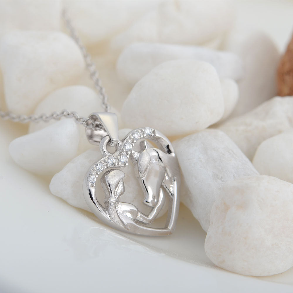 Cubic Zirconia Heart Girl And Horse Head Necklaces