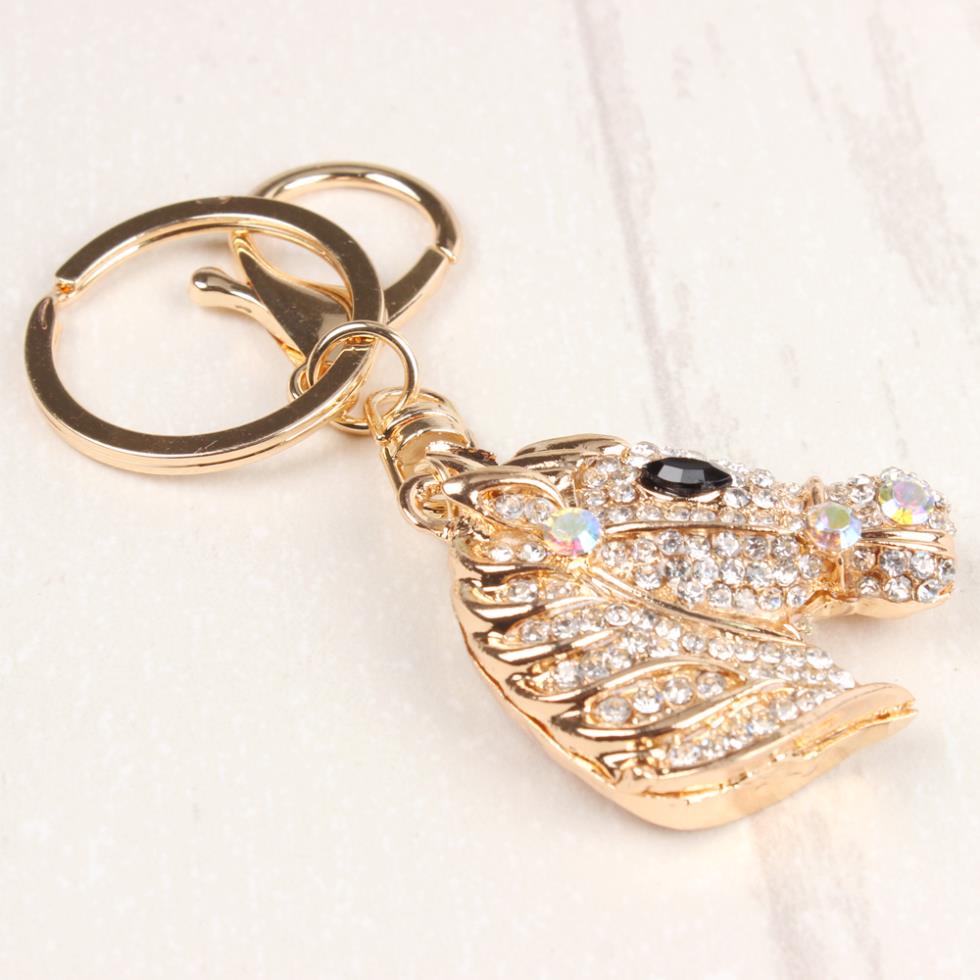 Gold Horse Head Lovely Cute Keychains