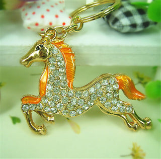 Horse Steed Rhinestone Crystal Keychains