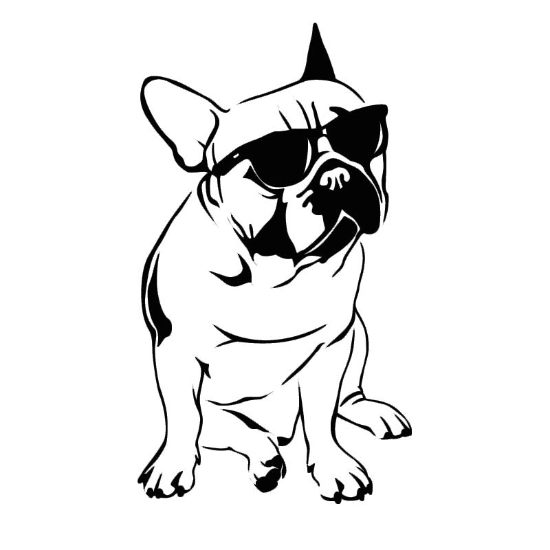 Black Handsome French Bulldog With Sunglasses Dog Wall Stickers