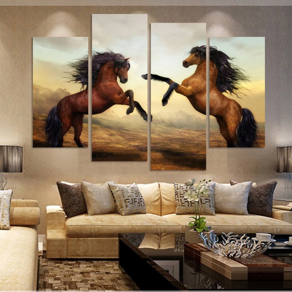 Prind Framed Modern Wall Decoration Horse Canvas Painting