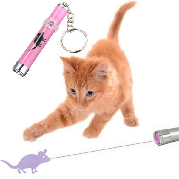 Portable Creative and Funny Pet Cat Toys LED Laser Pointer light Pen With Bright Animation Mouse Shadow