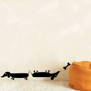 Set Of Two Dachshund Dog Wall Sticker