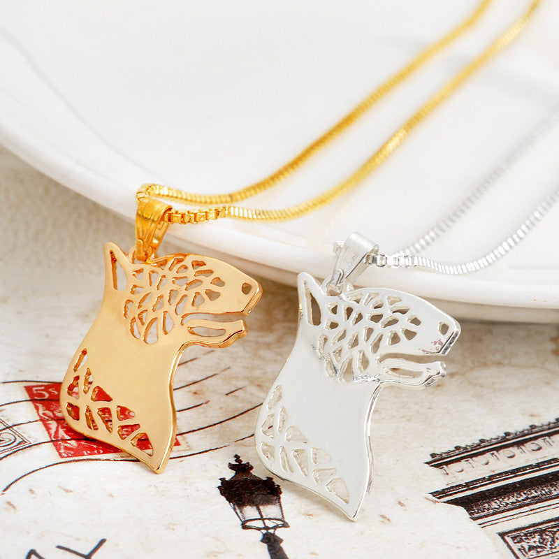Bull Terrier Dog Girl Gift Necklaces