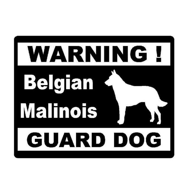 Warning Belgian Malinois Guard Dog Stickers