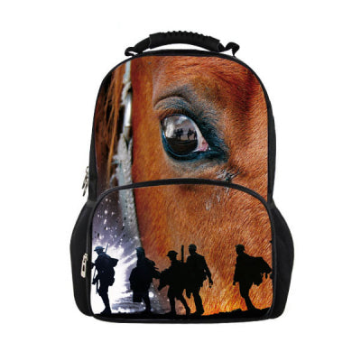 3D Crazy Horse Print Backpacks