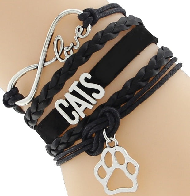 Infinity Love Cat Paw Bracelets