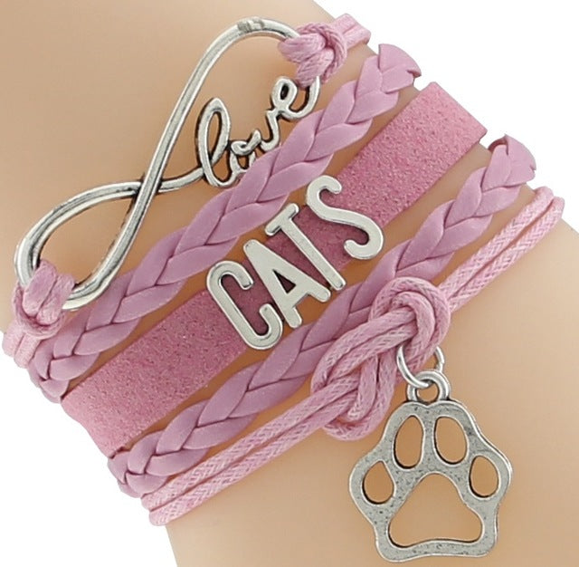Infinity Love Cat Paw Bracelets