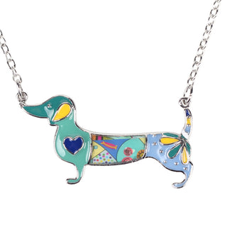 Metal Alloy Enamel Dachshund Dog Necklaces