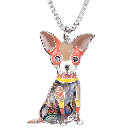 Enamel Chihuahua Dog Necklaces