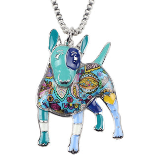 Enamel Bull Terrier Dog Necklaces