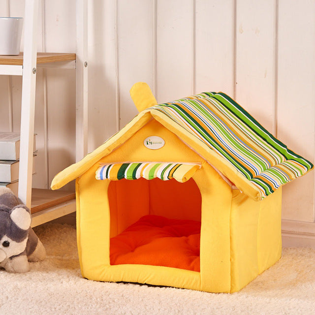 Striped Removable Cover Dog House Beds And Mats