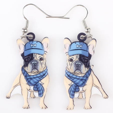 Color Pug Dog Earrings