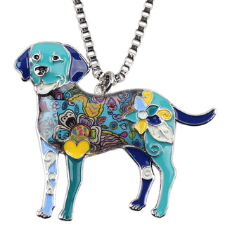 Alloy Enamel Labrador Dog Necklaces