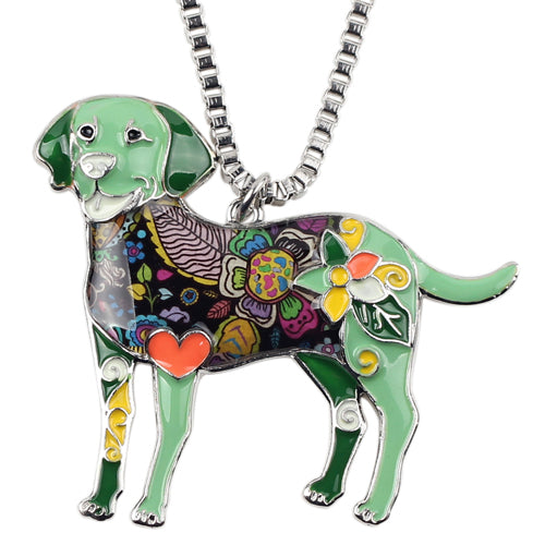 Alloy Enamel Labrador Dog Necklaces