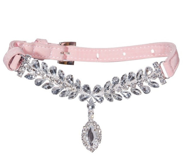 Luxury rhinestone Bling Crystal Small Pets Dog Cat Necklaces For Puppy Chihuahua